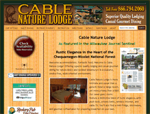 Tablet Screenshot of cablenaturelodge.com